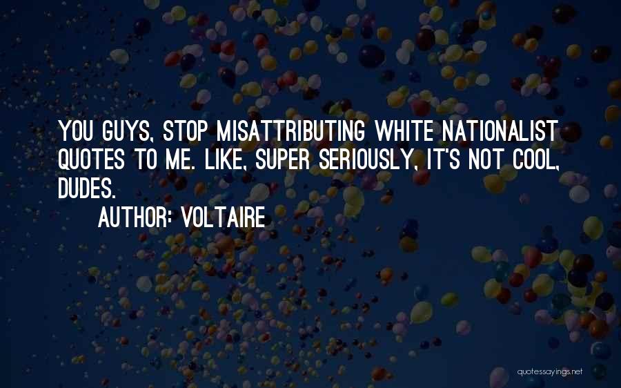 Voltaire Quotes: You Guys, Stop Misattributing White Nationalist Quotes To Me. Like, Super Seriously, It's Not Cool, Dudes.