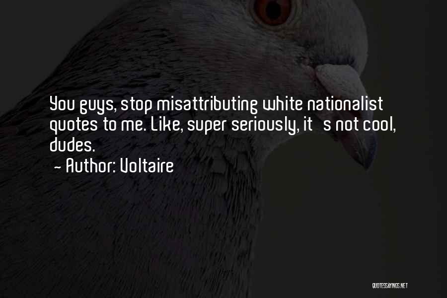 Voltaire Quotes: You Guys, Stop Misattributing White Nationalist Quotes To Me. Like, Super Seriously, It's Not Cool, Dudes.