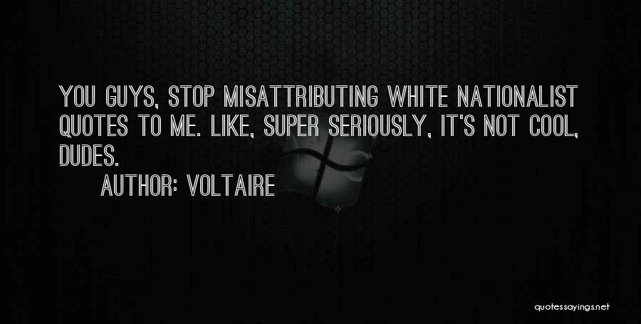 Voltaire Quotes: You Guys, Stop Misattributing White Nationalist Quotes To Me. Like, Super Seriously, It's Not Cool, Dudes.