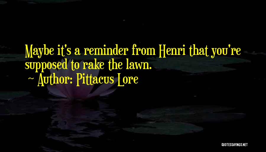 Pittacus Lore Quotes: Maybe It's A Reminder From Henri That You're Supposed To Rake The Lawn.