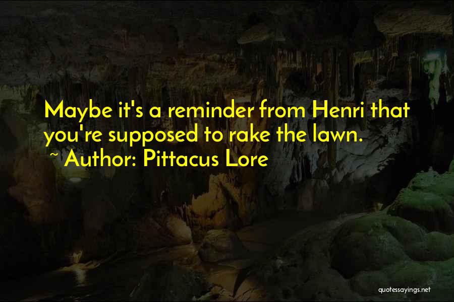 Pittacus Lore Quotes: Maybe It's A Reminder From Henri That You're Supposed To Rake The Lawn.