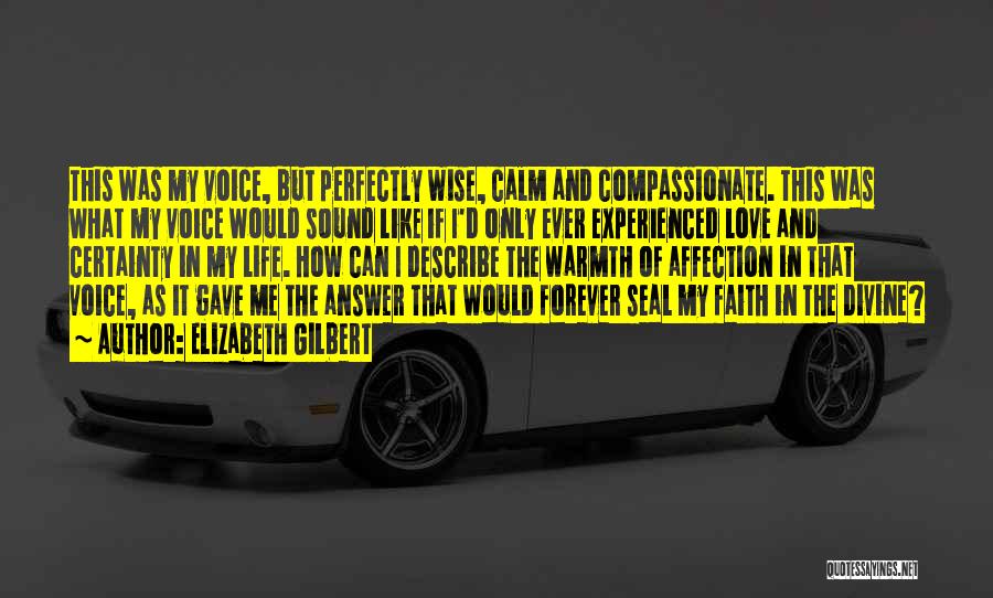 Elizabeth Gilbert Quotes: This Was My Voice, But Perfectly Wise, Calm And Compassionate. This Was What My Voice Would Sound Like If I'd