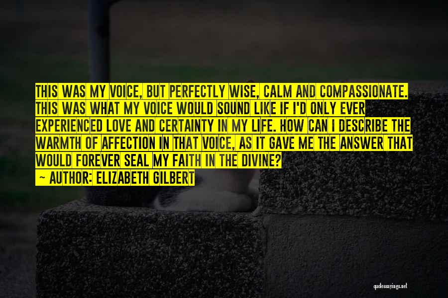 Elizabeth Gilbert Quotes: This Was My Voice, But Perfectly Wise, Calm And Compassionate. This Was What My Voice Would Sound Like If I'd