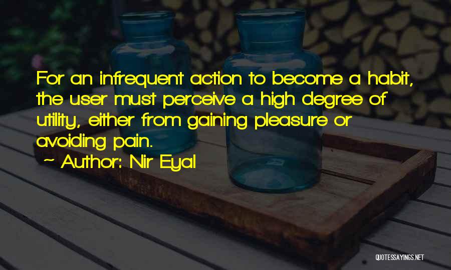 Nir Eyal Quotes: For An Infrequent Action To Become A Habit, The User Must Perceive A High Degree Of Utility, Either From Gaining