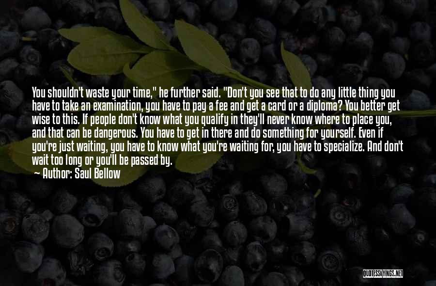 Saul Bellow Quotes: You Shouldn't Waste Your Time, He Further Said. Don't You See That To Do Any Little Thing You Have To