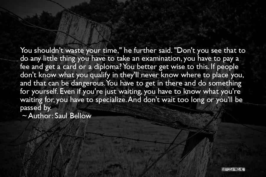 Saul Bellow Quotes: You Shouldn't Waste Your Time, He Further Said. Don't You See That To Do Any Little Thing You Have To