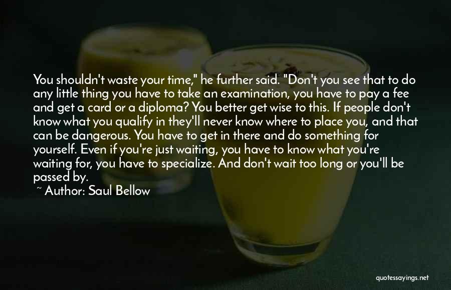 Saul Bellow Quotes: You Shouldn't Waste Your Time, He Further Said. Don't You See That To Do Any Little Thing You Have To