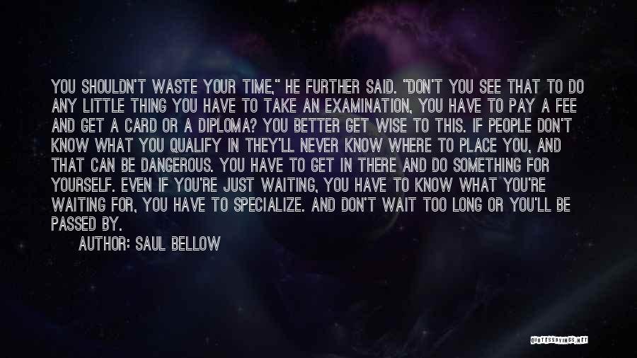 Saul Bellow Quotes: You Shouldn't Waste Your Time, He Further Said. Don't You See That To Do Any Little Thing You Have To