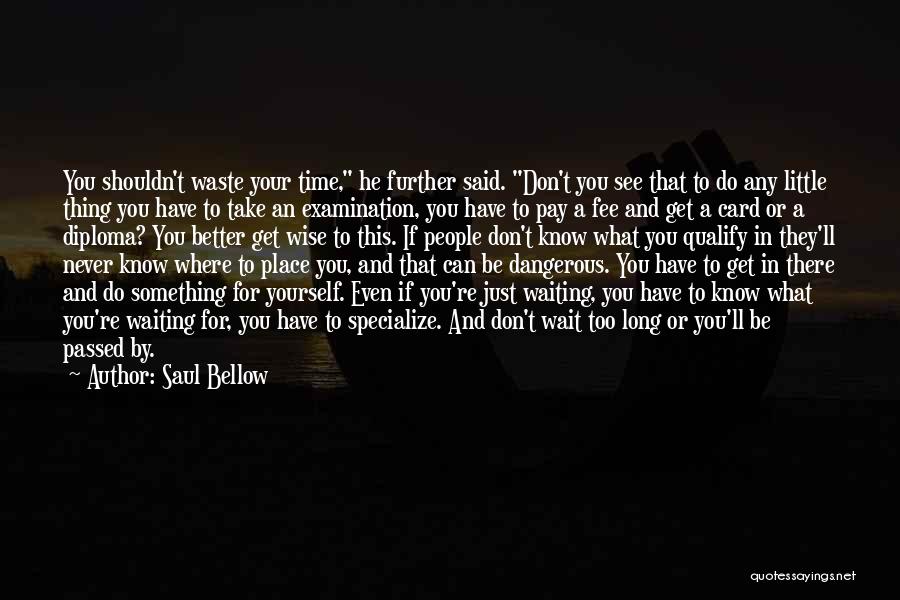 Saul Bellow Quotes: You Shouldn't Waste Your Time, He Further Said. Don't You See That To Do Any Little Thing You Have To