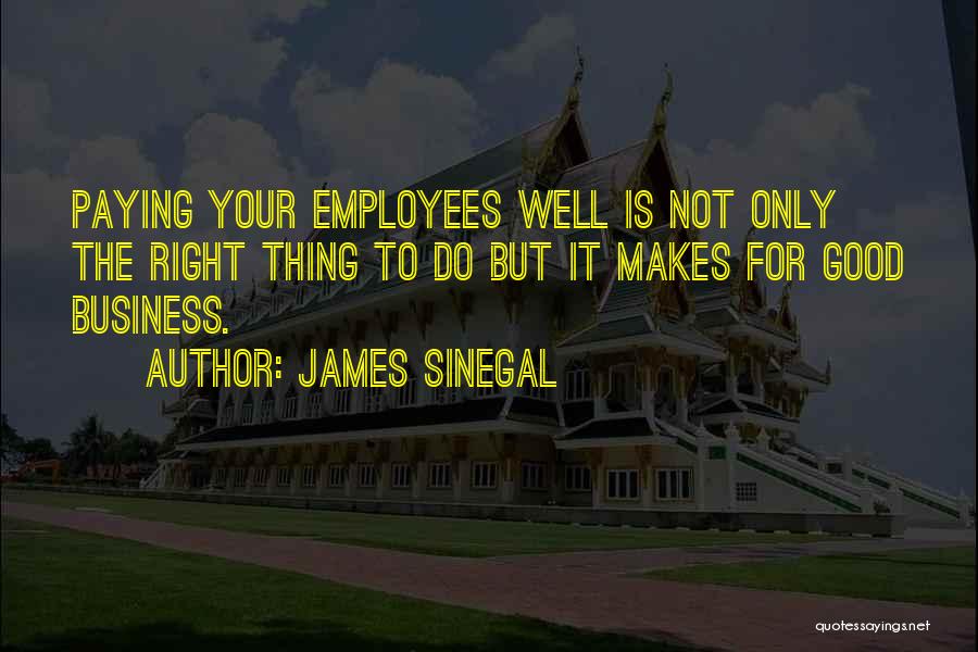 James Sinegal Quotes: Paying Your Employees Well Is Not Only The Right Thing To Do But It Makes For Good Business.