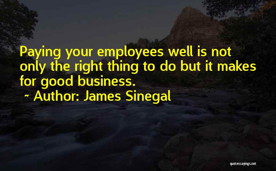 James Sinegal Quotes: Paying Your Employees Well Is Not Only The Right Thing To Do But It Makes For Good Business.