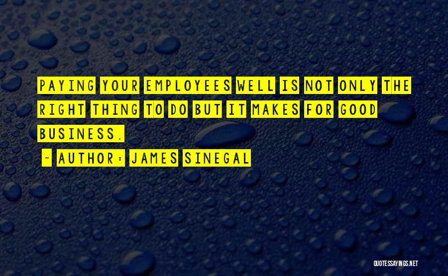 James Sinegal Quotes: Paying Your Employees Well Is Not Only The Right Thing To Do But It Makes For Good Business.