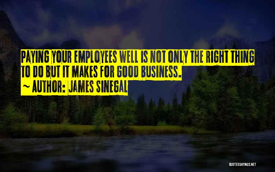 James Sinegal Quotes: Paying Your Employees Well Is Not Only The Right Thing To Do But It Makes For Good Business.