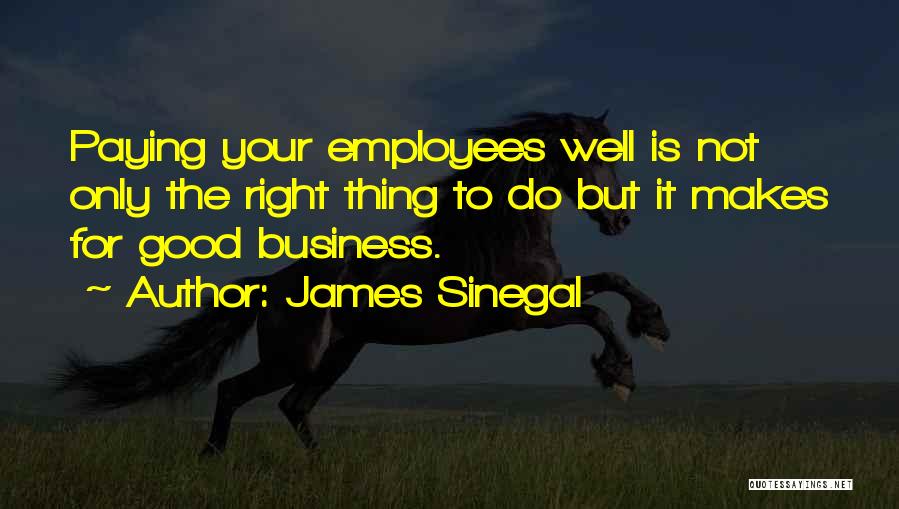 James Sinegal Quotes: Paying Your Employees Well Is Not Only The Right Thing To Do But It Makes For Good Business.