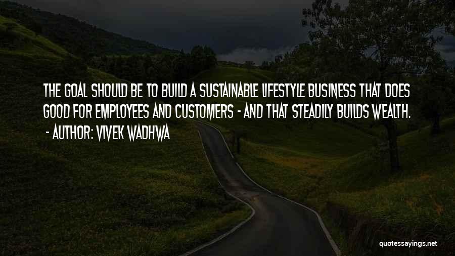 Vivek Wadhwa Quotes: The Goal Should Be To Build A Sustainable Lifestyle Business That Does Good For Employees And Customers - And That