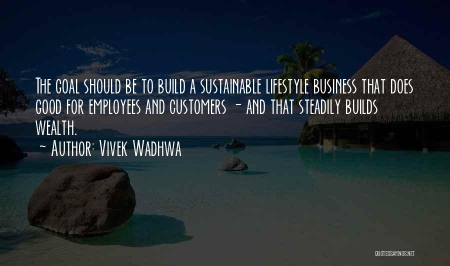 Vivek Wadhwa Quotes: The Goal Should Be To Build A Sustainable Lifestyle Business That Does Good For Employees And Customers - And That