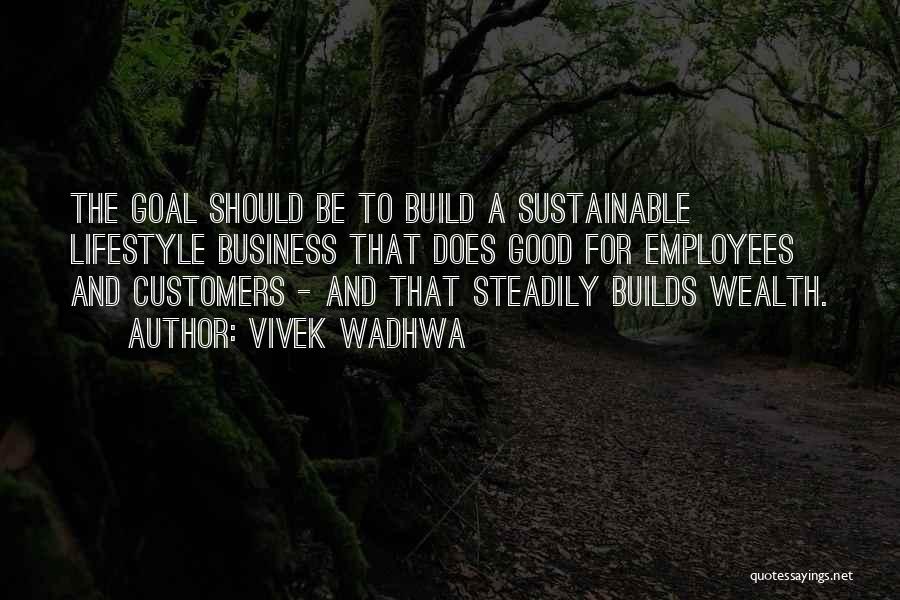 Vivek Wadhwa Quotes: The Goal Should Be To Build A Sustainable Lifestyle Business That Does Good For Employees And Customers - And That