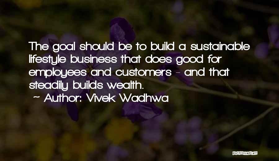 Vivek Wadhwa Quotes: The Goal Should Be To Build A Sustainable Lifestyle Business That Does Good For Employees And Customers - And That