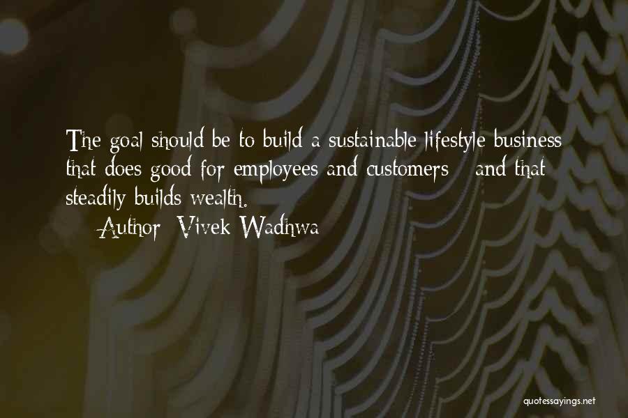 Vivek Wadhwa Quotes: The Goal Should Be To Build A Sustainable Lifestyle Business That Does Good For Employees And Customers - And That