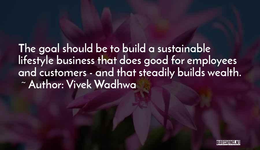 Vivek Wadhwa Quotes: The Goal Should Be To Build A Sustainable Lifestyle Business That Does Good For Employees And Customers - And That