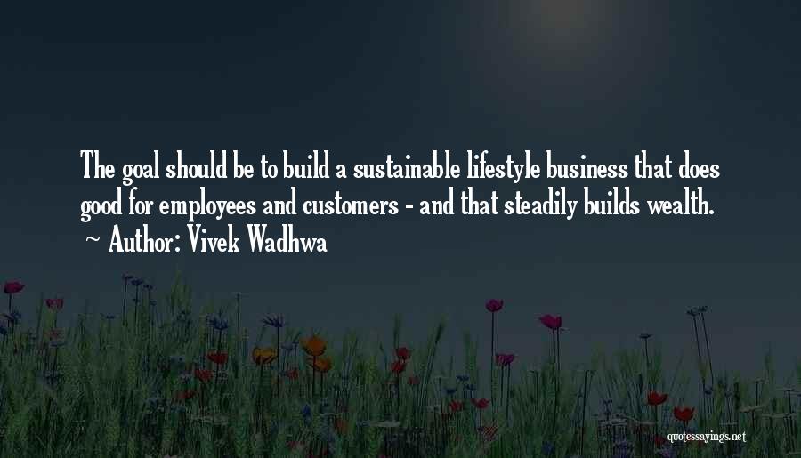 Vivek Wadhwa Quotes: The Goal Should Be To Build A Sustainable Lifestyle Business That Does Good For Employees And Customers - And That