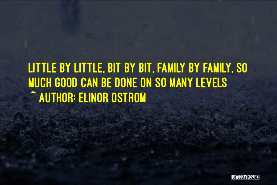 Elinor Ostrom Quotes: Little By Little, Bit By Bit, Family By Family, So Much Good Can Be Done On So Many Levels