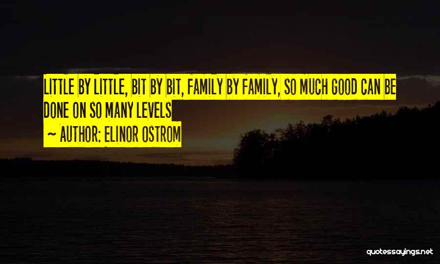 Elinor Ostrom Quotes: Little By Little, Bit By Bit, Family By Family, So Much Good Can Be Done On So Many Levels