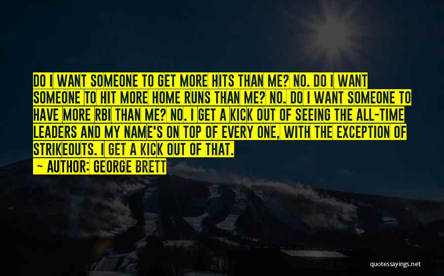 George Brett Quotes: Do I Want Someone To Get More Hits Than Me? No. Do I Want Someone To Hit More Home Runs