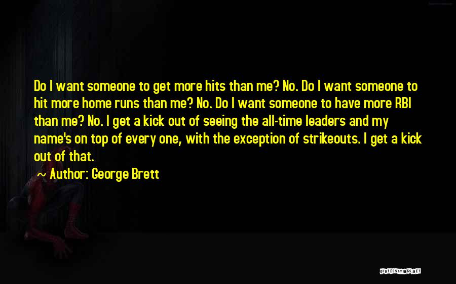 George Brett Quotes: Do I Want Someone To Get More Hits Than Me? No. Do I Want Someone To Hit More Home Runs