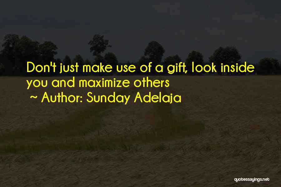 Sunday Adelaja Quotes: Don't Just Make Use Of A Gift, Look Inside You And Maximize Others