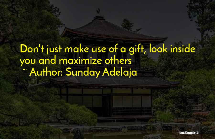 Sunday Adelaja Quotes: Don't Just Make Use Of A Gift, Look Inside You And Maximize Others