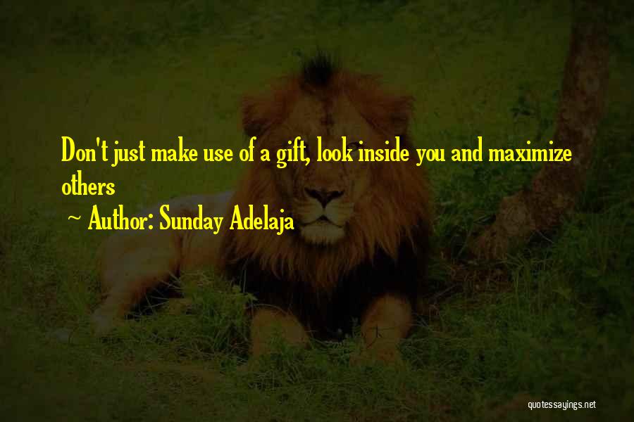 Sunday Adelaja Quotes: Don't Just Make Use Of A Gift, Look Inside You And Maximize Others