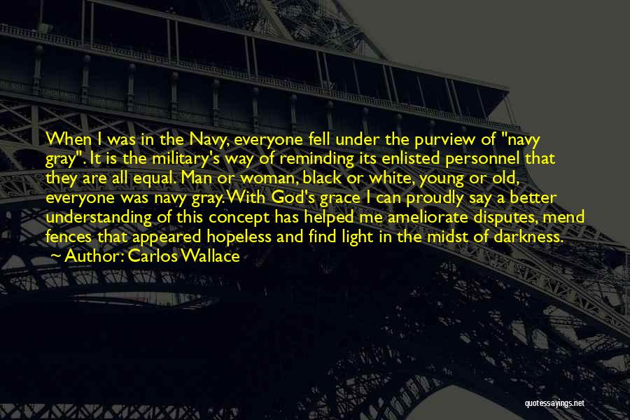 Carlos Wallace Quotes: When I Was In The Navy, Everyone Fell Under The Purview Of Navy Gray. It Is The Military's Way Of