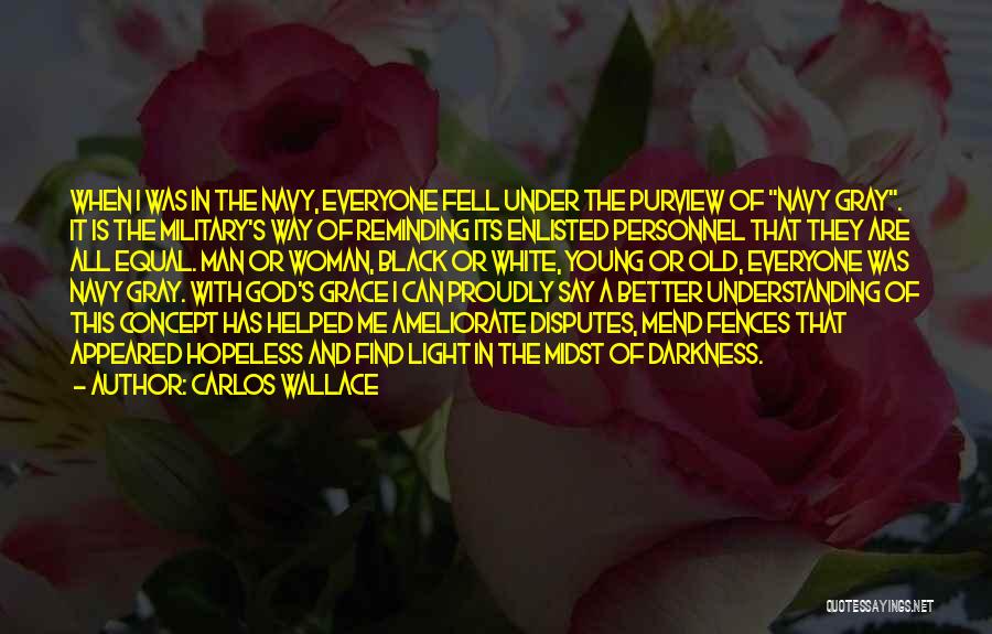 Carlos Wallace Quotes: When I Was In The Navy, Everyone Fell Under The Purview Of Navy Gray. It Is The Military's Way Of