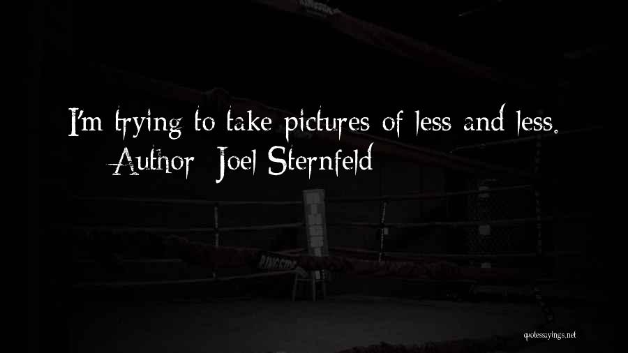 Joel Sternfeld Quotes: I'm Trying To Take Pictures Of Less And Less.