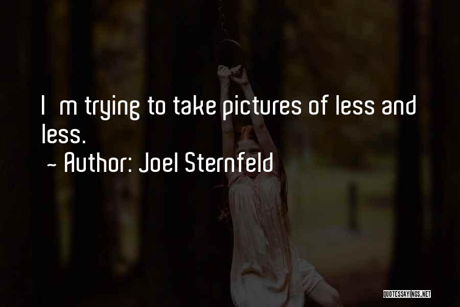 Joel Sternfeld Quotes: I'm Trying To Take Pictures Of Less And Less.