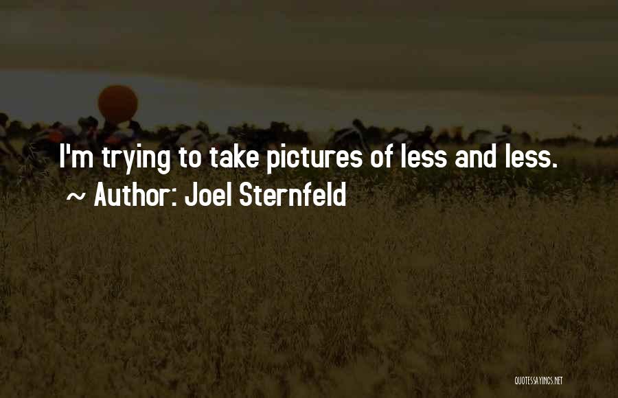 Joel Sternfeld Quotes: I'm Trying To Take Pictures Of Less And Less.