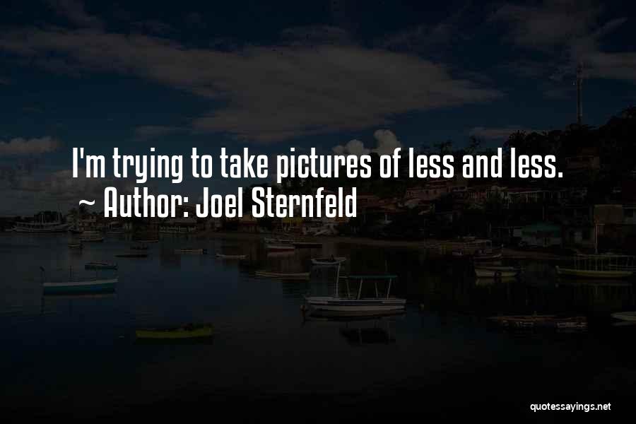 Joel Sternfeld Quotes: I'm Trying To Take Pictures Of Less And Less.