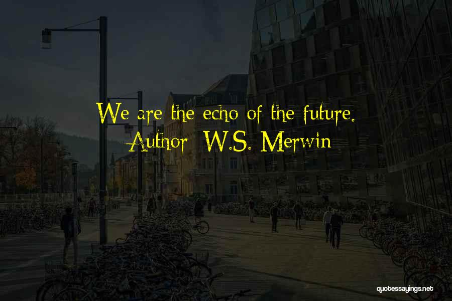 W.S. Merwin Quotes: We Are The Echo Of The Future.