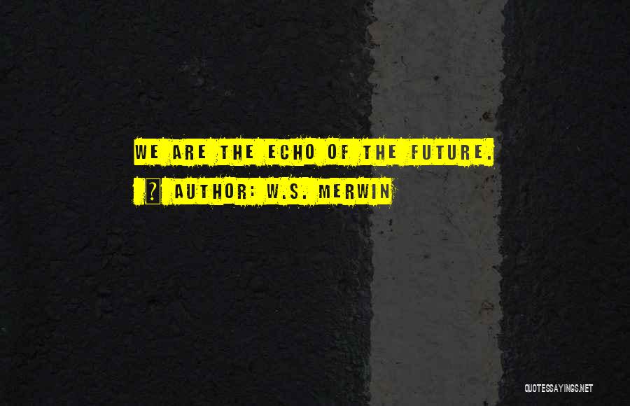 W.S. Merwin Quotes: We Are The Echo Of The Future.