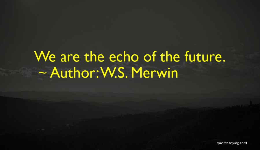 W.S. Merwin Quotes: We Are The Echo Of The Future.