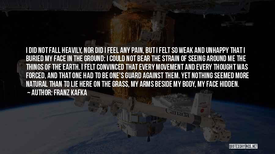 Franz Kafka Quotes: I Did Not Fall Heavily, Nor Did I Feel Any Pain, But I Felt So Weak And Unhappy That I