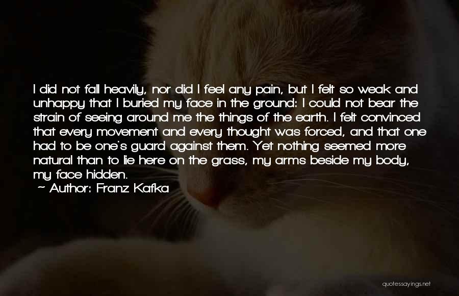 Franz Kafka Quotes: I Did Not Fall Heavily, Nor Did I Feel Any Pain, But I Felt So Weak And Unhappy That I
