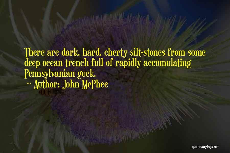 John McPhee Quotes: There Are Dark, Hard, Cherty Silt-stones From Some Deep Ocean Trench Full Of Rapidly Accumulating Pennsylvanian Guck.