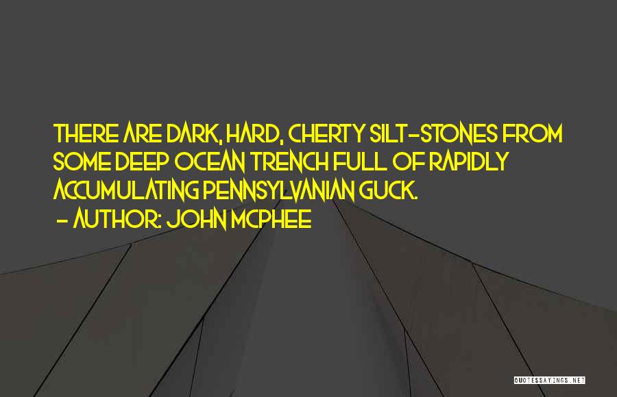 John McPhee Quotes: There Are Dark, Hard, Cherty Silt-stones From Some Deep Ocean Trench Full Of Rapidly Accumulating Pennsylvanian Guck.