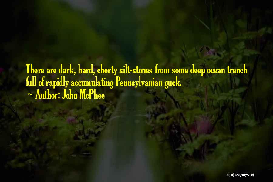 John McPhee Quotes: There Are Dark, Hard, Cherty Silt-stones From Some Deep Ocean Trench Full Of Rapidly Accumulating Pennsylvanian Guck.