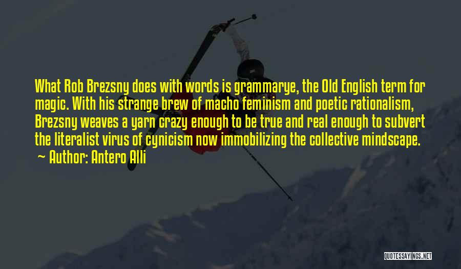 Antero Alli Quotes: What Rob Brezsny Does With Words Is Grammarye, The Old English Term For Magic. With His Strange Brew Of Macho