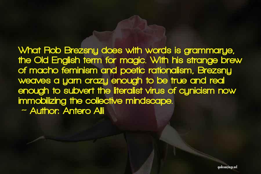 Antero Alli Quotes: What Rob Brezsny Does With Words Is Grammarye, The Old English Term For Magic. With His Strange Brew Of Macho