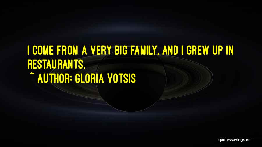 Gloria Votsis Quotes: I Come From A Very Big Family, And I Grew Up In Restaurants.