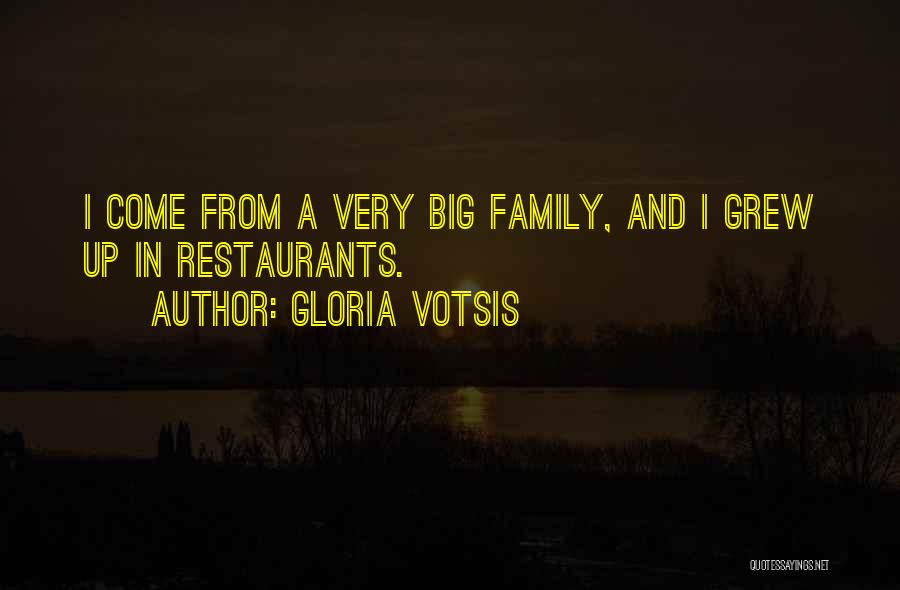 Gloria Votsis Quotes: I Come From A Very Big Family, And I Grew Up In Restaurants.